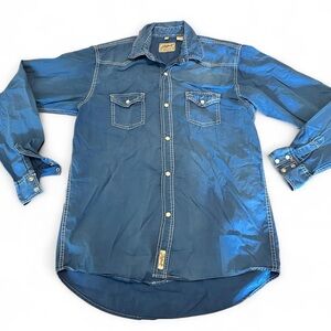 Rafter C Youth XXL Cowboy Western Blue Shirt‎